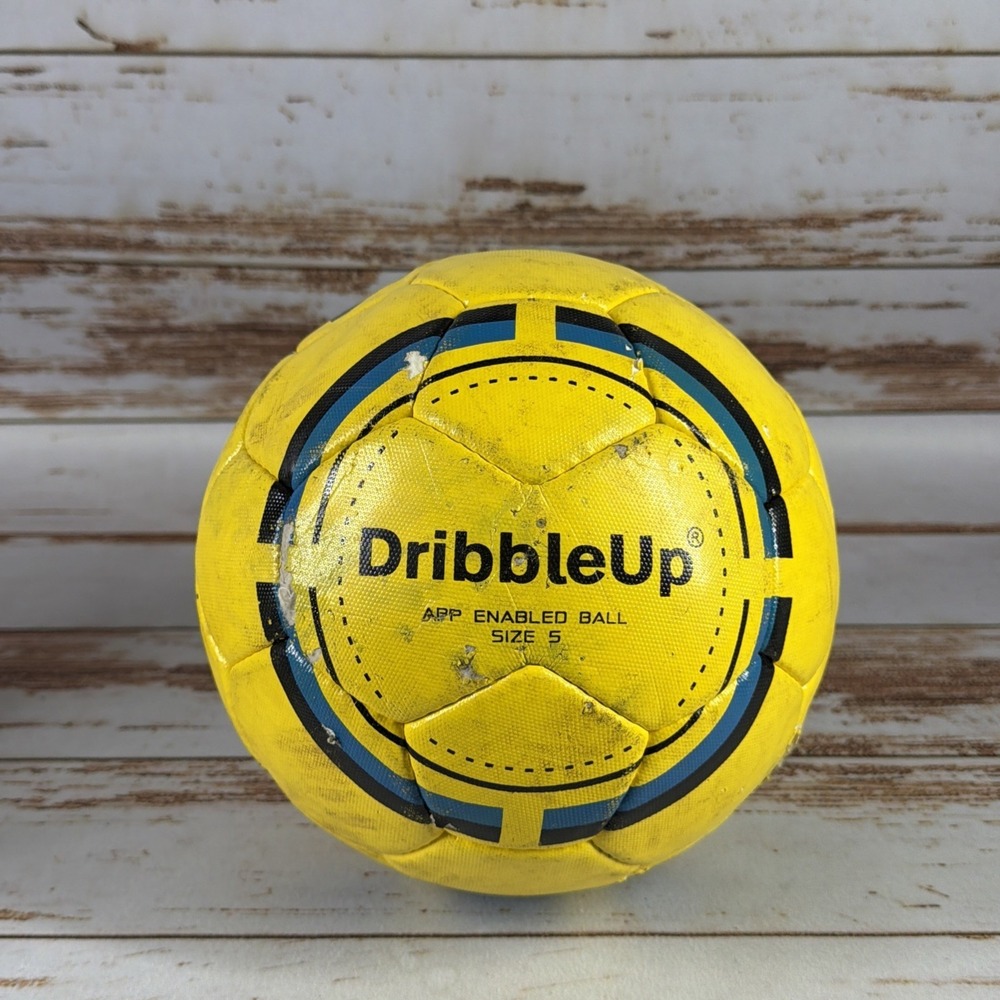 DribbleUp App Enabled Soccer Training Ball Size 5 Yellow Exterior Damage – Used
